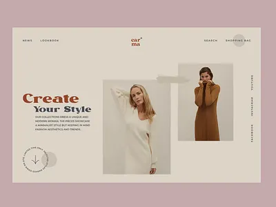 Carma animation e commerce fashion fashion website interaction design motion design typography ui user interface ux website design