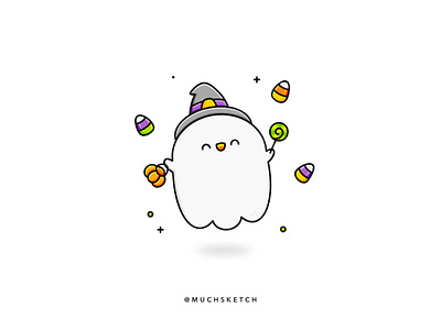 Happy Ghostie 👻 affinity designer autumn candy candy corn character characterdesign cute art drawing dribbbleweeklywarmup ghost halloween illustration illustrator kawaii orange procreate pumpkin spooky trick or treat vector