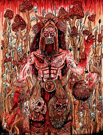 Berserker art berserker dark illustration gore gore art horror art illustration illustration art norse traditional art