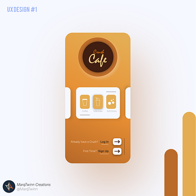 Crush Cafe UI Design app branding cafe cafe logo design flat graphic design illustration logo minimal type ui