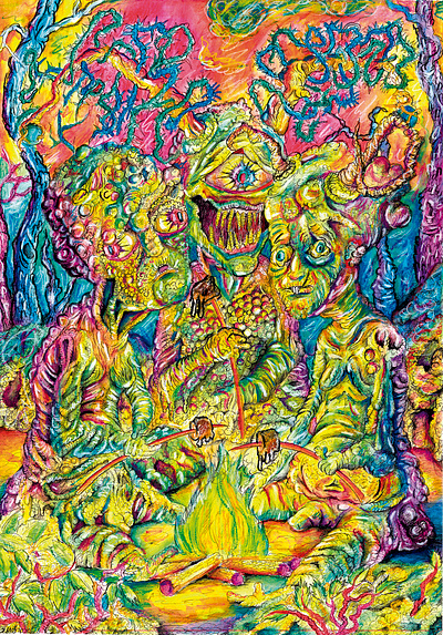 camping monsters art dark art dark illustration fauvism horror horror art illustration illustration art monsters