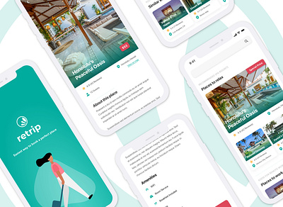 Retrip - Booking App Concept adobe xd booking booking app clean dailyui design mobile mobile design uxui wireframe