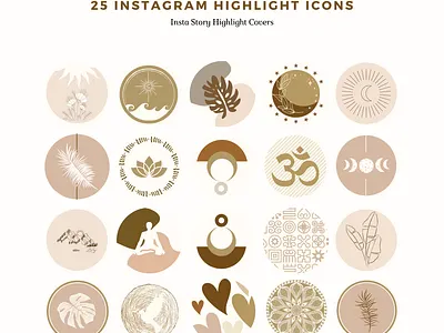 Instagram Highlight covers Boho theme branding design illustration instagram social social media design