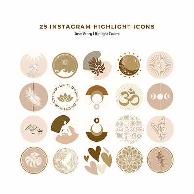 Instagram Highlight covers Boho theme branding design illustration instagram social social media design