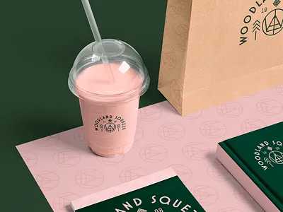 WOODLAND SQUEZZE brand identity branding logo logo design smoothie