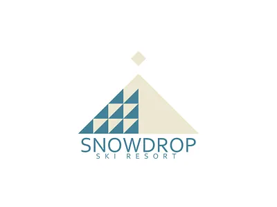 Daily Logo Challenge Day 8 - Ski Mountain , SnowDrop v3.0.0 dailylogochallange flat logo logo design logo designing minimal