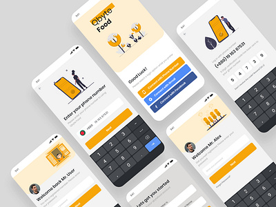 Login and sign up process of QbyteFood- A food delivery App food app food delivery app login form login screen online food order product product design productdesign signup process signupform ui uiinspiration uiux user experience user interface design userinterface