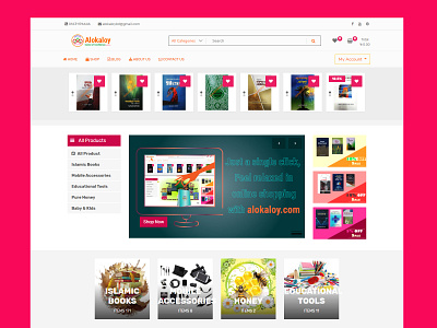 Alokaloy com Woocommerce shop - Online Bookstore banner bannerd ad design elementor html 5 html css web site design website woocommerce woocommerce shop wordpress development wordpress website