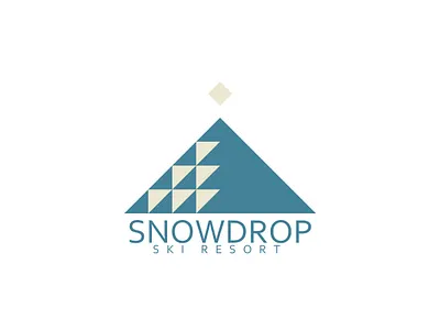 Daily Logo Challenge Day 8 - Ski Mountain , SnowDrop v2.0.0 dailylogochallange flat logo minimal