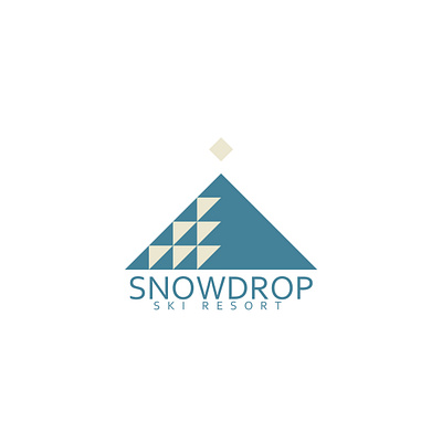 Daily Logo Challenge Day 8 - Ski Mountain , SnowDrop v2.0.0 dailylogochallange flat logo minimal