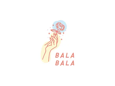 Bala Bala branding drawing flower handdrawn handmade illustrated illustration illustrator logo rose sparkle