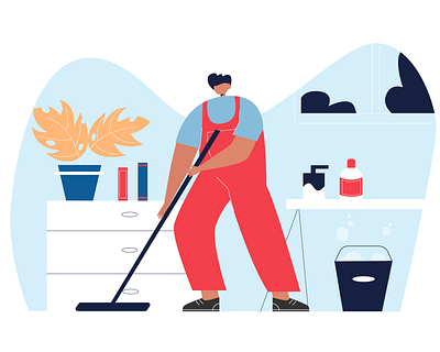 cleaning 2d background character cleaning cleaning company flat illustration illustraion people vector