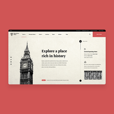 Westminster Abbey - Website Redesign graphic design inspiration landing page ui ui design ui ux ux design web design website website design