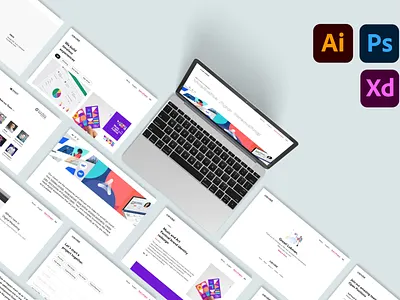 Credot Web landing page adobe xd branding design flat icon illustration minimal ui web website