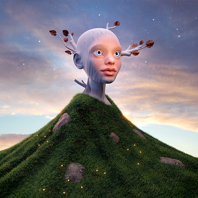 SPROUTING 3d 3d art 3dartist blender3d dailyrender design landscape render surreal surrealism