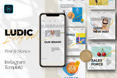 LUDIC - Minimalism Instagram Pack blogger design digital art fresh instagram instagram banner instagram post instagram post template instagram stories instagram story template instagram template instagram templates minimal minimalism minimalism illustration minimalist posts social media social media pack stories