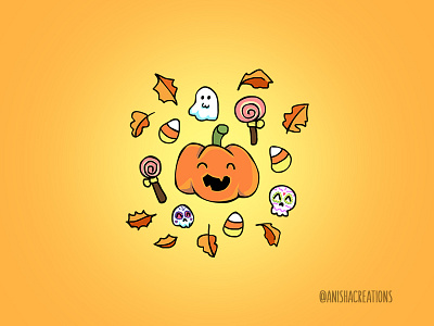 Halloween Doodles autumn candy candy corn cartoons cute design doodles ghost halloween halloween design illustration pumpkin trick or treat