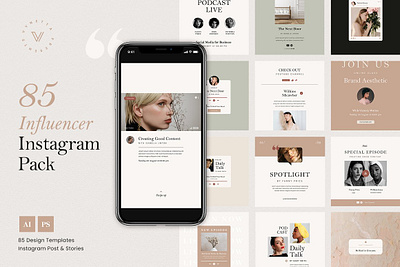 Influencer Instagram Pack advertising advertising design blog blogger design digital art elegant influencer instagram instagram banner instagram post instagram stories instagram template instagram templates modern social media social media pack social media template stylish template