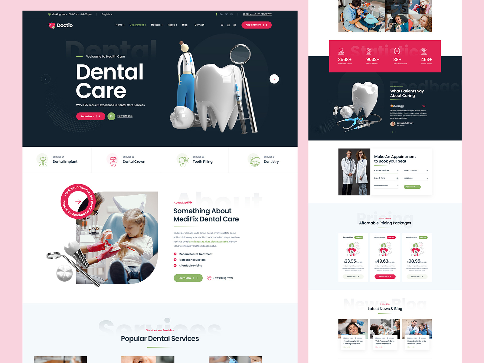 Dental Care Web Template by Masud ~ UI/UX Designer on Dribbble