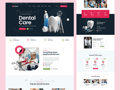 Dental Care Web Template agency branding clean creative design illustration logo modern ui ux
