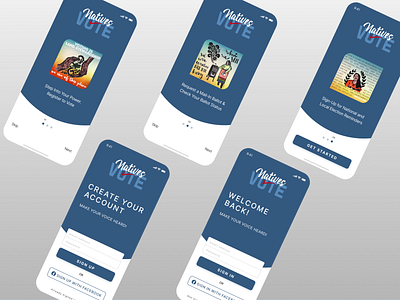 Onboarding Screens - Voting App app figma design ios app login screen mobile app design mobile design onboarding screens signin signup ux