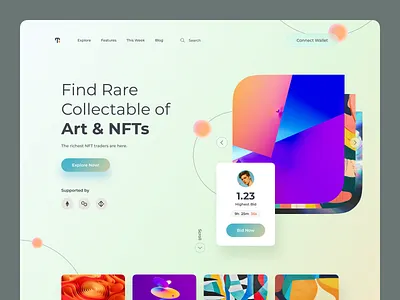 Terrarium - NFT Hero Landing Page app art bitcoin business colorful coorporate crypto design digital ethereum exhibition graphic design landing page layout minimalist nft polygon simple ui ux