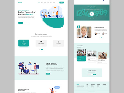 Online Education Website Design branding color design designs illustration landingpage learn learning learning app learning platform logo new style template tshirt uidesign uikits uiux vector website