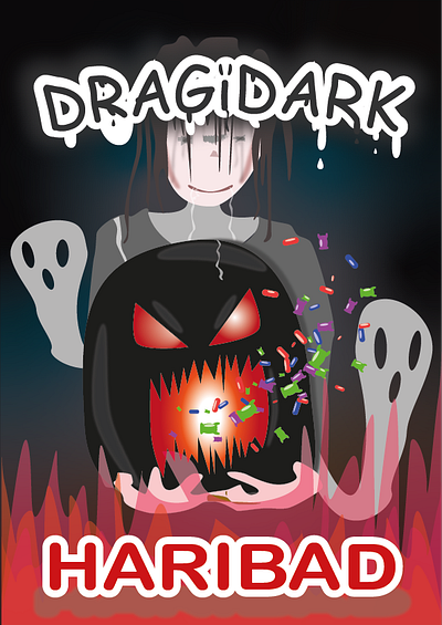 haribad creepy design funny halloween illustration illustrator minimal sweet vector
