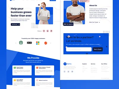 Agency Landing Page Design adobe xd adobexd agency concept dailyui design landing page design landingpage ui webdesign website
