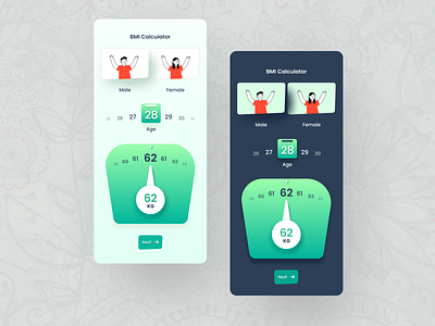 BMI Calculator Concept app design concept bmi body mass index calculator app creative app design flat height illustration mobile application new app design trendy design typography ux vector weight measure calculator weights