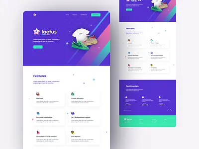 Laetus Landing Page app design graphic design minimal ui ux web website
