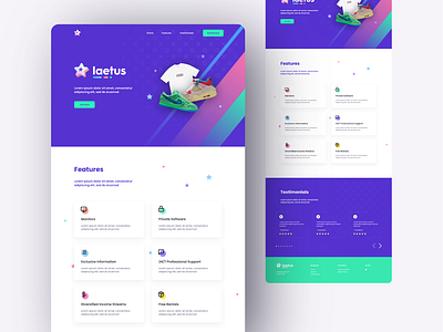 Laetus Landing Page app design graphic design minimal ui ux web website