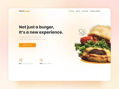 Exploration - Burger Shop Hero Section bold burger clean design food hero homepage landing page section ui ux website whitespace