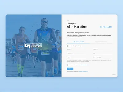 Marathon Sign Up Form form field sign up sign up form sign up page signup ui uidesign web
