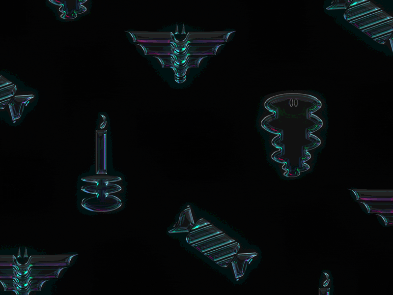 Chrome Halloween celanimation crhrome happyhalloween iridescent loop animation spooky