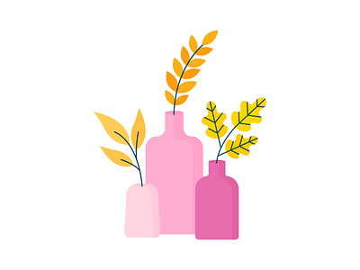 Day 306 - 366 Days of Illustration Challenge - MintSwift autumn autumn leaves digital illustration flat design flat illustration flatdesign floral flower illustration illustrations illustrator leaf leaves mintswift plant plant illustration plants vase vector vector illustration