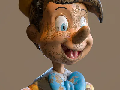 Old Pinocho 3D Model 3d 3d art 3d artist c4d characterdesign cinema 4d illustration motion design render zbrush
