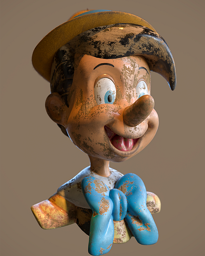 Old Pinocho 3D Model 3d 3d art 3d artist c4d characterdesign cinema 4d illustration motion design render zbrush