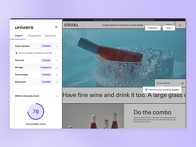 Univers ✦ Accessibility Extension accessibility ui ui design