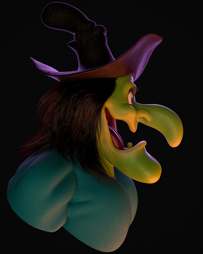 Hazel Witch Looney Tunes 3d 3d art 3d artist animation charactedesign character cinema 4d motion design render zbrush