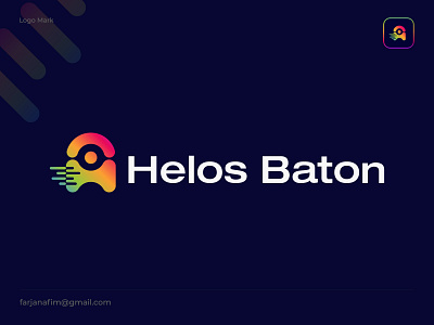 Helos Baton - Logo Design abstract logo batton brand identity branding creative logo design illustration letter logo logo logo folio 2022 logo trend 2022 logomark minimal logo modern logo monogram logo simple logo symbol tech technology template vector