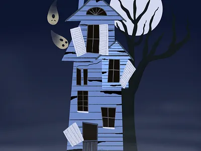 Haunted house illustration