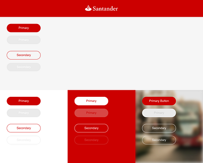 Santander - Buttons Hierarchy bank button primary santander secondary style guide tertiary ui