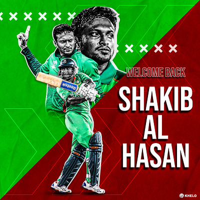 Shakib Al Hasan Return In Cricket app creative design cricket design