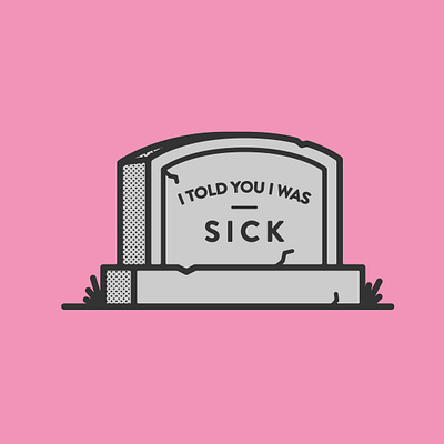 Reason I Died design grave gravestone graveyard halftone icon illustration simple vector