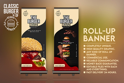 Roll up Banner advertising advertising design banner design branding burger burger banner design design food food banner design graphic design roll up banner design rollup banner
