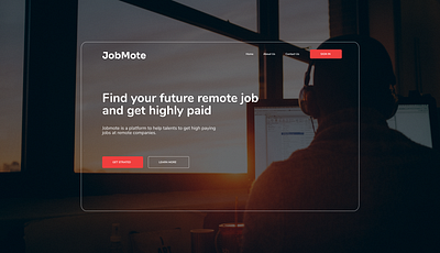 JobMote Landing Page :: Daily UI 003 003 clean dailyui dailyui003 job landing landingpage remote remotework ui design uidesign