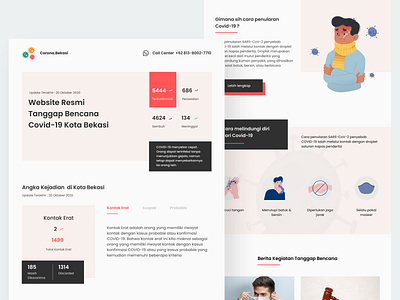 CoBek - Covid 19 Awareness Landing Page app clean corona covid19 design flat landingpage minimal typography ui web webdesign