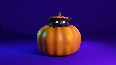 Pumpkin cat blender blender3d cat halloween pumpkin