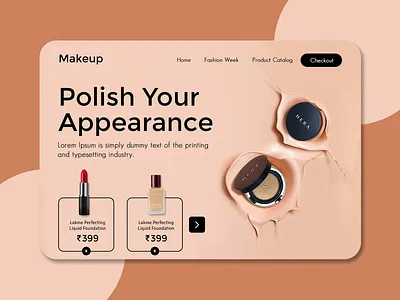 Makeup Shopping Web Page Design - ProdX design lakme landing design makeup artist shopping app ui web webdesign webpage website